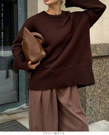 クルーネックニットプルオーバー