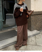 クルーネックニットプルオーバー