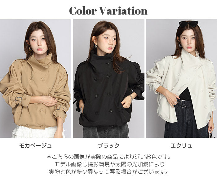 撥水×スタンドカラーダブルブレストショートジャケット – DARK ANGEL