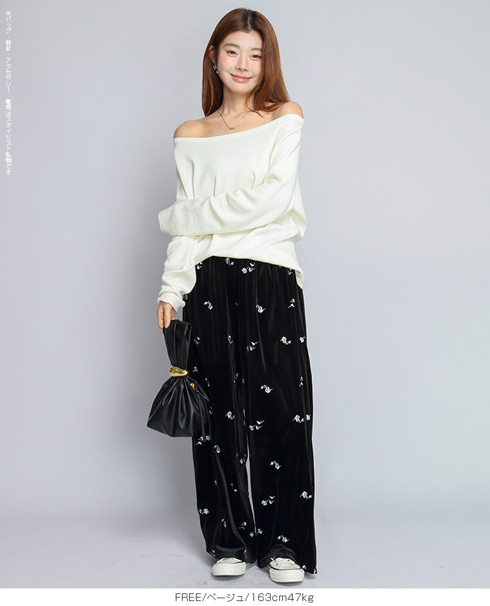 2wayオフショルダーニット