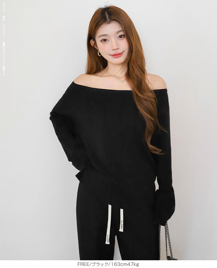 2wayオフショルダーニット
