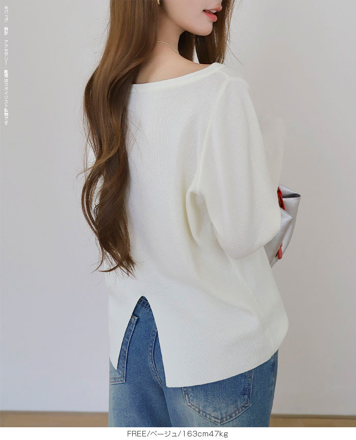 2wayオフショルダーニット