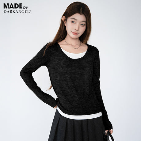 フェイクレイヤード・ロングTシャツ