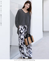 シアーフードVネックロングトップス