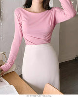 ワンショルダードレープトップス