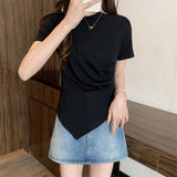 アシメドレープTシャツ