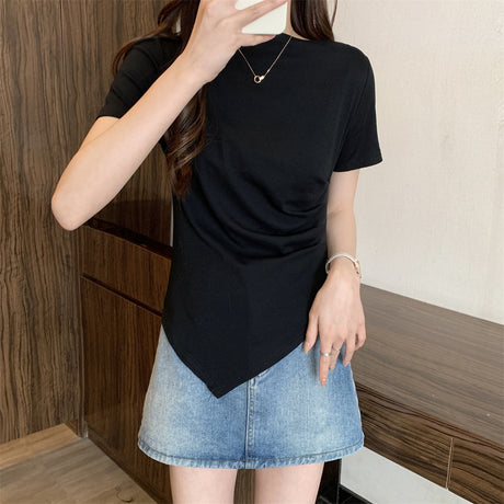 アシメドレープTシャツ