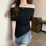アシメドレープTシャツ