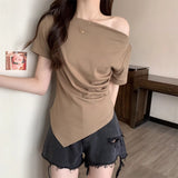 アシメドレープTシャツ