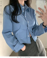 立体シルエットクロップドシャツ