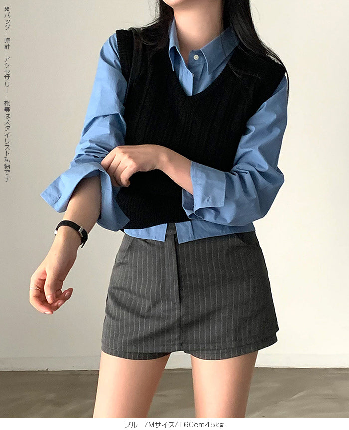 立体シルエットクロップドシャツ