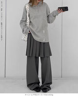 コンブレイヤードプリーツスカートパンツ
