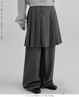コンブレイヤードプリーツスカートパンツ