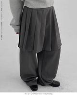 コンブレイヤードプリーツスカートパンツ
