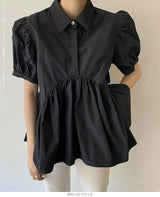 パフスリーブペプラムブラウス