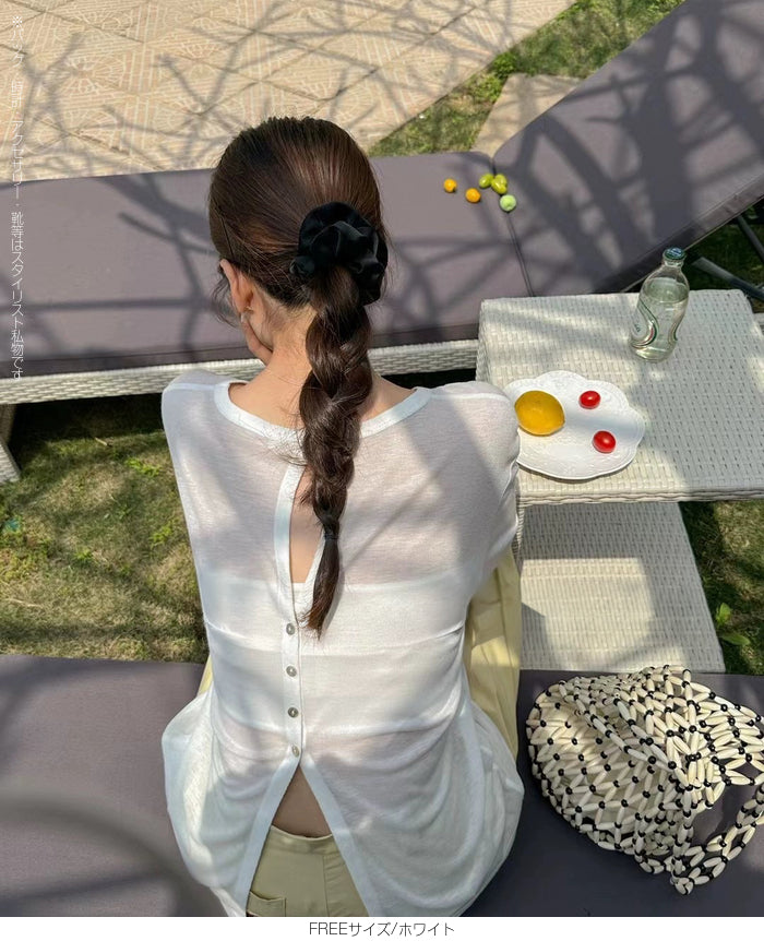 バックボタンシアートップス