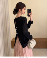 バックボタンシアートップス