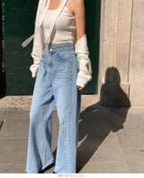 ハイウエストワイドデニムパンツ