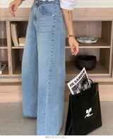 ハイウエストワイドデニムパンツ