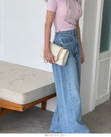 ハイウエストワイドデニムパンツ