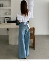 ハイウエストワイドデニムパンツ