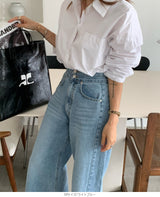 ハイウエストワイドデニムパンツ