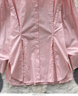 ピンタックデザインシャツブラウス
