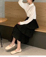 段プリーツティアードスカート