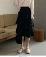 段プリーツティアードスカート
