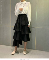 段プリーツティアードスカート