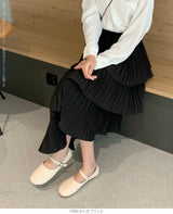 段プリーツティアードスカート