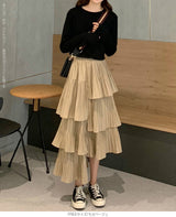 段プリーツティアードスカート