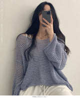 透かし編みルーズサマーニット