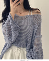 透かし編みルーズサマーニット