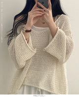 透かし編みルーズサマーニット