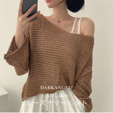 透かし編みルーズサマーニット