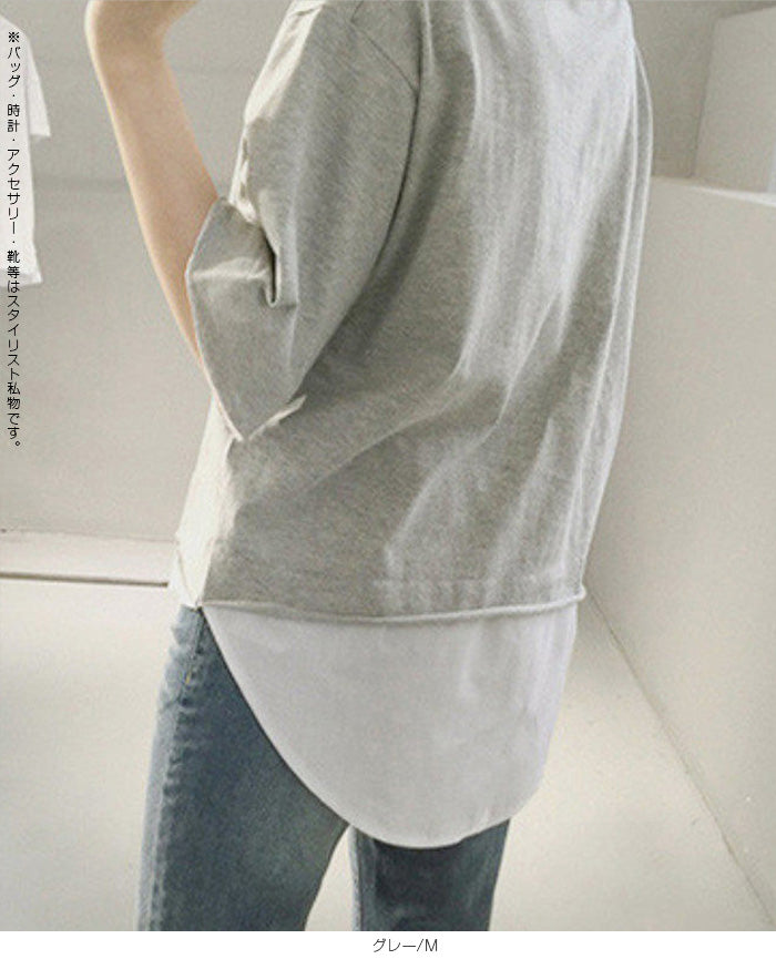 フェイクレイヤードtシャツ