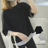 フェイクレイヤードtシャツ