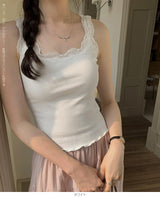 レースリブキャミソール