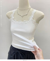 レースリブキャミソール