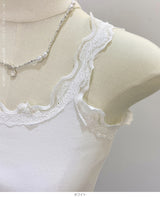 レースリブキャミソール