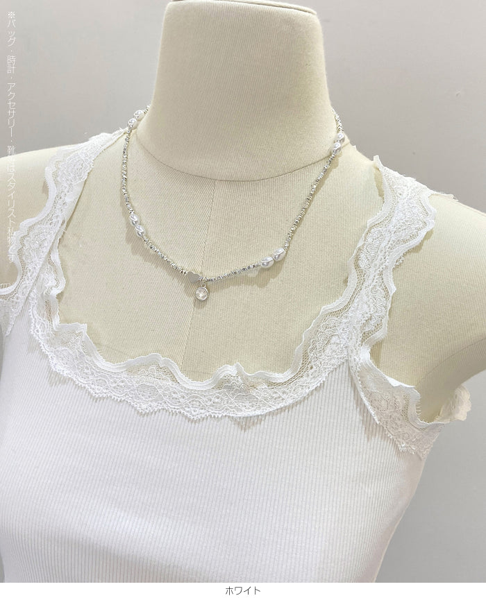 レースリブキャミソール