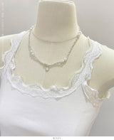 レースリブキャミソール