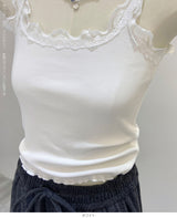レースリブキャミソール