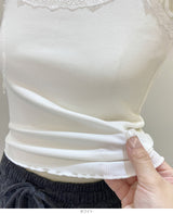 レースリブキャミソール