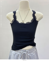 レースリブキャミソール