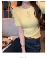 ヘンリーネックリブカットソー