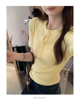 ヘンリーネックリブカットソー