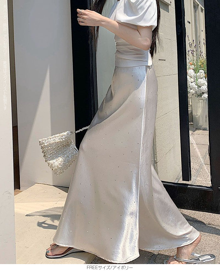 サテンマーメイドスカート