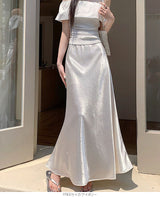 サテンマーメイドスカート